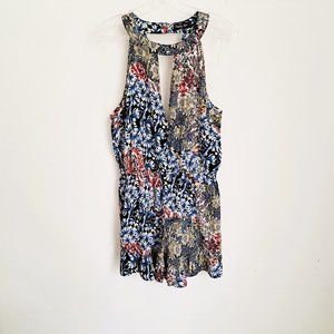 Peachy Girl Juniors Floral Mini Rompers Sleeveless Size M